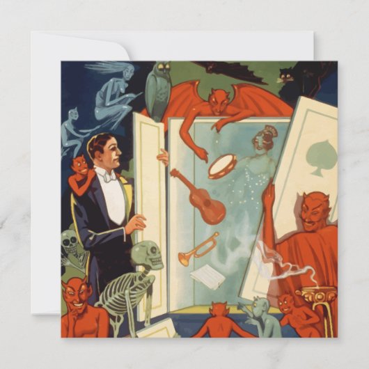 Invitation Magicien vintage Carter la grande magie (Devant)