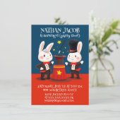 Invitation Magiciens de lapins mignons sur scène Anniversaire (Debout devant)