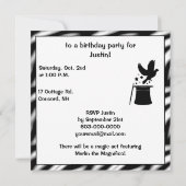Invitation Magie Act : Dove, Casquette et étoiles Anniversair (Dos)