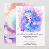 Invitation Magie adorable Baby shower de sirène (Devant / Derrière)