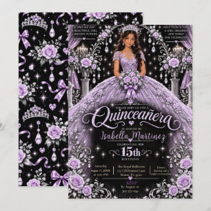 Invitation Magie de Quinceañera lavande