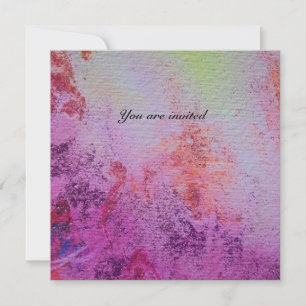 Invitation MAGIE D'OR ABSTRAITE WIRLS violet de glace fuchsia