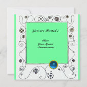 Invitation MAGIE DU PRINTEMPS bleu marine turquoise noir (Dos)