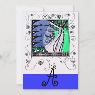 Invitation MAGIE DU PRINTEMPS bleu sarcelle aqua bleu clair n