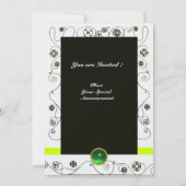 Invitation MAGIE DU PRINTEMPS ,jaune vert noir brillant (Dos)