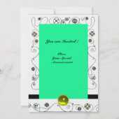 Invitation MAGIE DU PRINTEMPS ,jaune vif  noir vert (Dos)