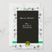 Invitation MAGIE DU PRINTEMPS, jaune vif vert noir (Dos)