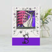 Invitation MAGIE DU PRINTEMPS ,noir bleu rouge marron vif (Debout devant)