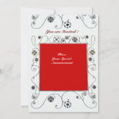 Invitation MAGIE DU PRINTEMPS ,rouge noir blanc vert vif (Dos)