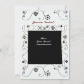 Invitation MAGIE DU PRINTEMPS, rouge vif noir blanc vert (Dos)