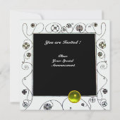 Invitation MAGIE DU PRINTEMPS vert clair blanc jaune (Dos)