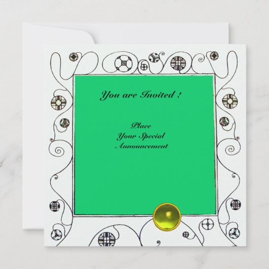 Invitation MAGIE DU PRINTEMPS vert vif jaune blanc (Dos)