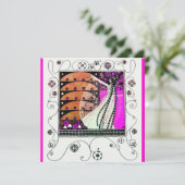 Invitation MAGIE DU PRINTEMPS violet blanc brun clair (Debout devant)