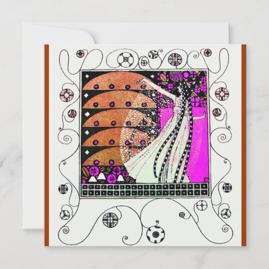 Invitation MAGIE DU PRINTEMPS violet blanc marron clair (Devant)