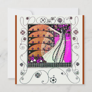 Invitation MAGIE DU PRINTEMPS violet blanc marron clair