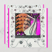 Invitation MAGIE DU PRINTEMPS violet blanc marron clair (Devant / Derrière)