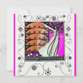 Invitation MAGIE DU PRINTEMPS violet blanc marron clair (Devant)