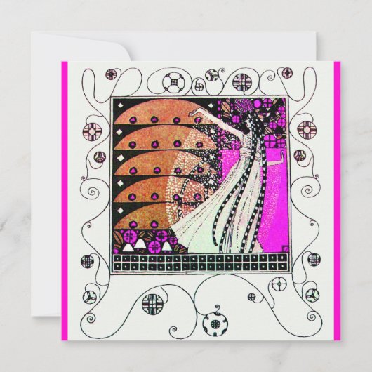 Invitation MAGIE DU PRINTEMPS violet blanc marron clair (Devant)