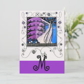 Invitation MAGIE DU PRINTEMPS, violet clair bleu noir (Debout devant)