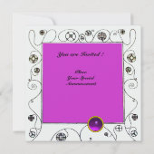 Invitation MAGIE DU PRINTEMPS violet noir brun vif (Dos)