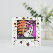 Invitation MAGIE DU PRINTEMPS violet noir marron clair (Debout devant)