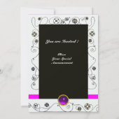 Invitation MAGIE DU PRINTEMPS ,violet vif  marron noir (Dos)