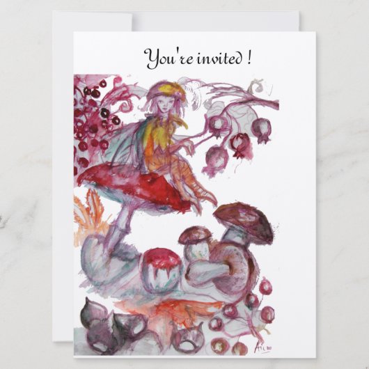 Invitation MAGIE FOLLET DE CHAMPIGNONS argent (Devant)