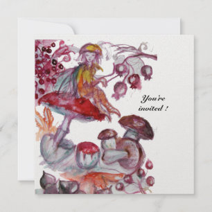 Invitation MAGIE FOLLET DE CHAMPIGNONS glace blanc violet rou