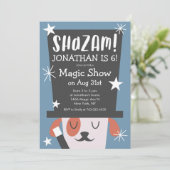 Invitation Magie mignonne Montrer Chiot Magicien Fête d'anniv (Debout devant)