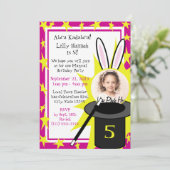 Invitation Magie moi Anniversaire rose (Debout devant)