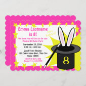 Invitation Magie moi Anniversaire rose (Devant / Derrière)