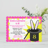 Invitation Magie moi Anniversaire rose (Debout devant)