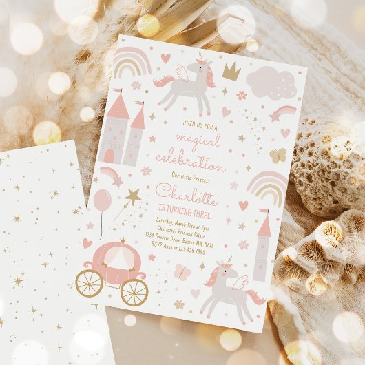 Invitation Magie Princesse habille Fairytale Anniversaire