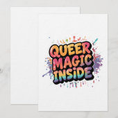 Invitation Magie queer à l'intérieur Conception de citation (Devant / Derrière)