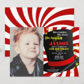 Invitation Magie show fête anniversaire magicien photo (Devant / Derrière)