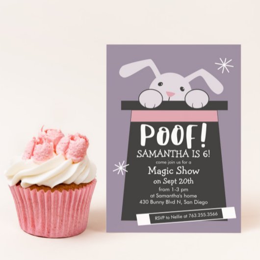 Invitation Magie Show Lapin Lapin Fête d'anniversaire