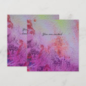 Invitation MAGIES D'OR ABSTRAITES TOURBILLONS glace rose fuch (Devant / Derrière)