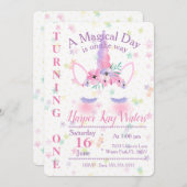 Invitation magique à l'anniversaire de l'Unicorne (Devant / Derrière)