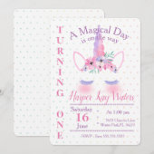 Invitation magique à l'anniversaire de l'Unicorne (Devant / Derrière)