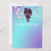 Invitation Magique arc-en-ciel mélanine cool fille imaginaire (Dos)