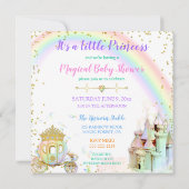 Invitation Magique Arc en Ciel Princesse Castle Carriage Unic (Dos)