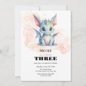 Invitation Magique Bébé Bébé Dragon Fairytale Enfant Annivers (Devant)