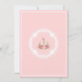 Invitation Magique Bébé Swan Princess Baby shower rose floral (Dos)