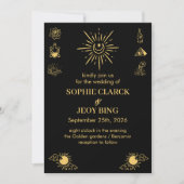 Invitation Magique Céleste étoile Mariage noir (Devant)