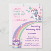 Invitation Magique couleur Unicorn Girly Anniversaire (Devant)