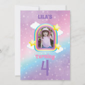 Invitation Magique couleur Unicorn Girly Anniversaire (Dos)