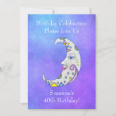 Invitation Magique Croissant Lune Visage Couleur Marques Ciel (Devant)