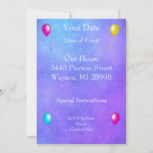 Invitation Magique Croissant Lune Visage Couleur Marques Ciel (Dos)