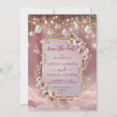 Invitation Magique Crystal Drops Or Accent Enregistrer La Dat (Devant)