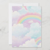Invitation Magique Cute Unicorn Arc-en-ciel 1er anniversaire (Dos)